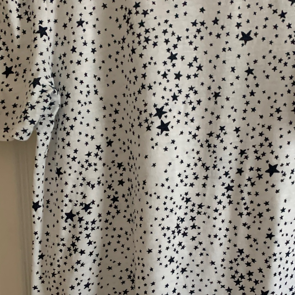 LOFT White and Black Star Pattern Blouse - Picture 4 of 9